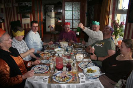 The Martyn and Greeff families celebrate Christmas in Ireland. Hendro Greeff & father in law Des Martyn.